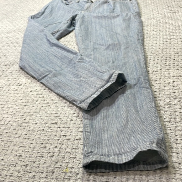 Eileen Fisher Jeans Womens Blue White Engineer Stripe Tapered Fit Denim Pants 14 - Picture 5 of 11